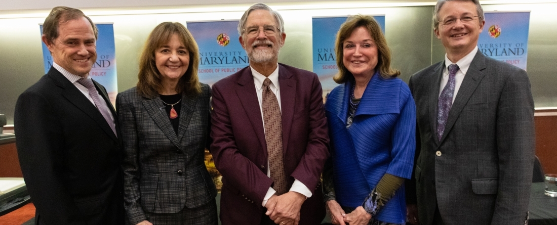 Dean Orr, Rosina Bierbaum, John Holdren, Provost Rankin, Steve Fetter
