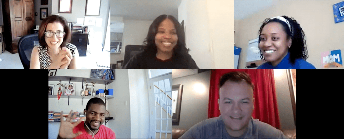 Members of the Fundraising Mastermind group in a Zoom meeting.