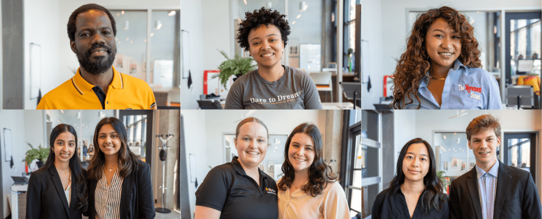 A collage with headshots of all six Finalist teams for the 2025 Do Good Challenge
