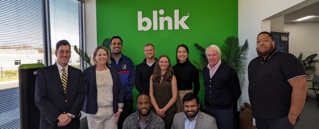 picture of CGS staff with the State of Maryland’s Energy Industry Revitalization and Energy Resilience & Efficiency Working Groups at the Blink Charging manufacturing facility in Bowie, Maryland