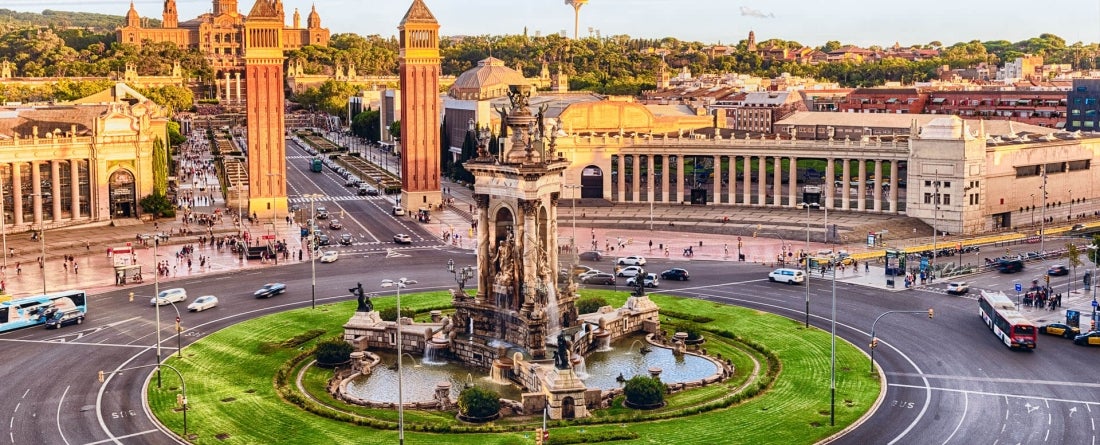 Placa d'Espanya in Barcelona, Spain